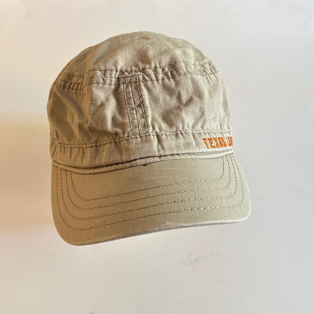 Outhouse Designs Tan Hat Cap Adjustable Kadett Cap Texas Longhorns Embroidered
